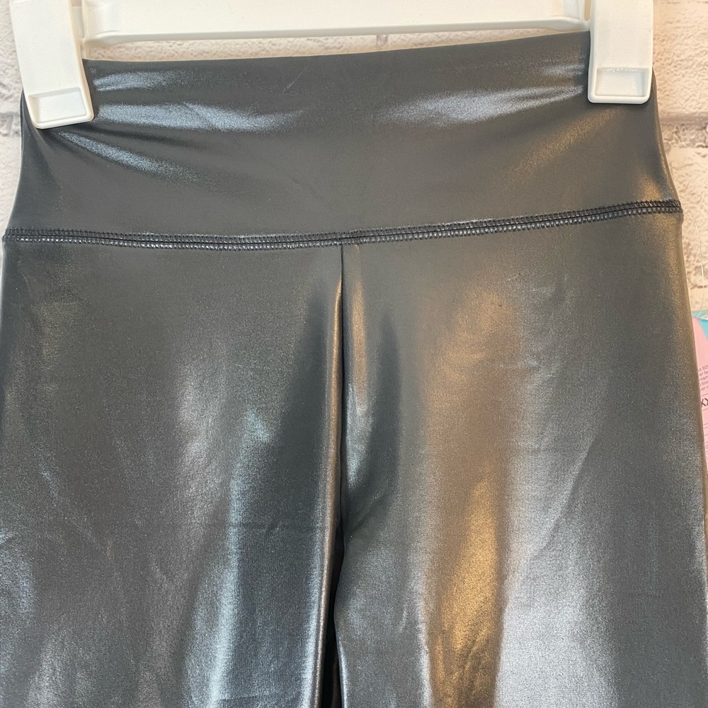 Wild Fable Black Liquid Metal Leggings Faux Leather Leggings High Waisted XXS - Picture 3 of 7